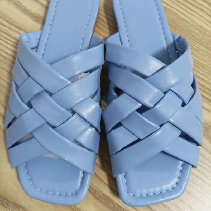 Leather Beach Slides