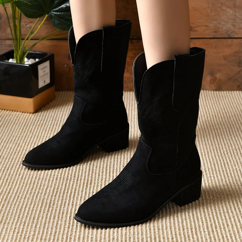 Pu Leather Cowboy Botas