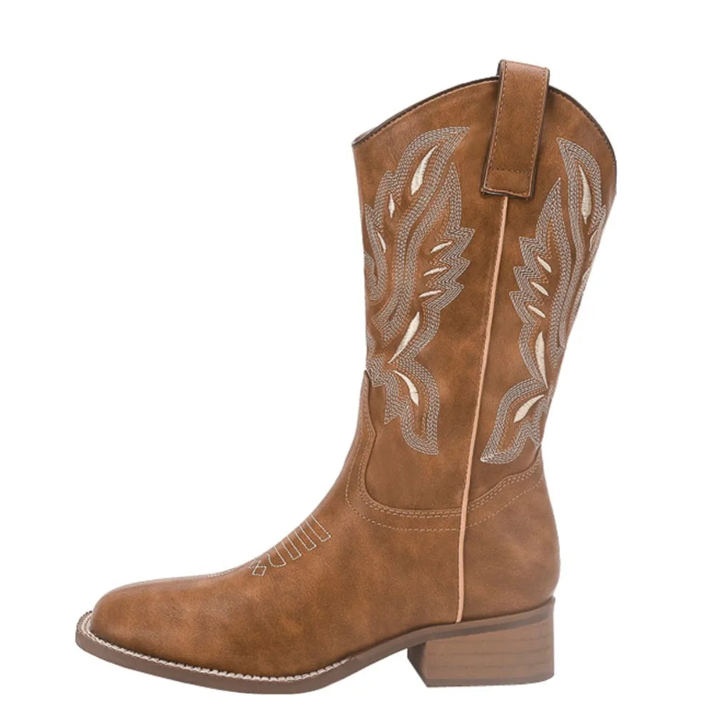 Maillard Style Mic-calf Western Boots