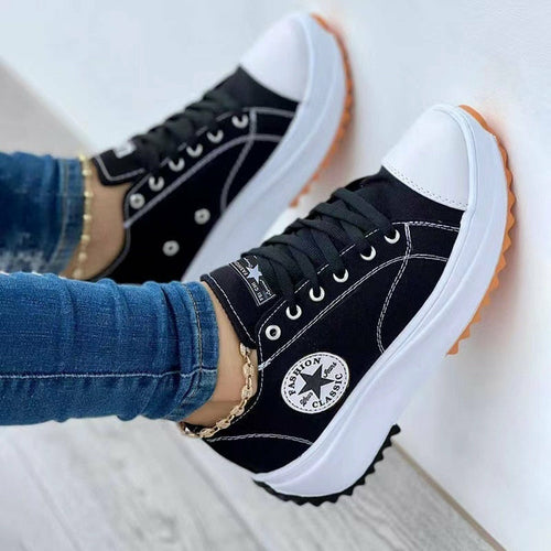 Flat Lace-Up Sneakers