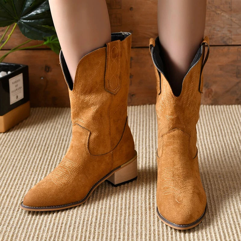 Pu Leather Cowboy Botas