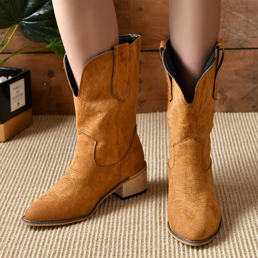 Pu Leather Cowboy Botas